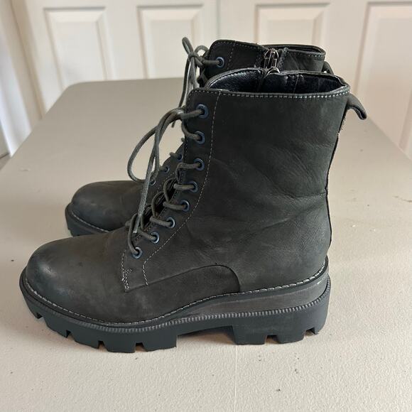 Sam Edelman Garret Platform Combat Boot Size 7 Moonlight Grey Leather - Picture 9 of 11